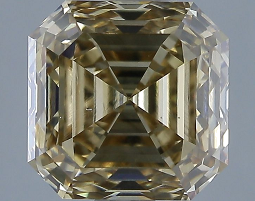 2.1 carat Fancy Yellowish Brown-VS2 Natūralus Asscher Deimantas (1)
