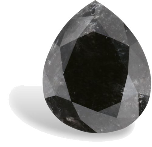 1.68 carat Fancy Black-VVS2 Natūralus Pear Deimantas (1)