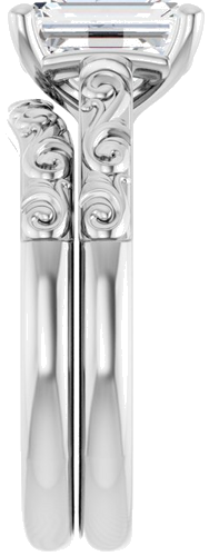 Sužadėtuvių Žiedas „Solitaire“ 417 Baltojo Aukso Emerald 8mm x 6mm (9)