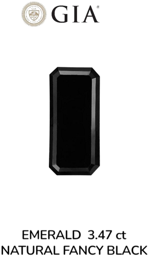 3.47 carat Fancy Black-VVS2 Natūralus Emerald Deimantas (1)