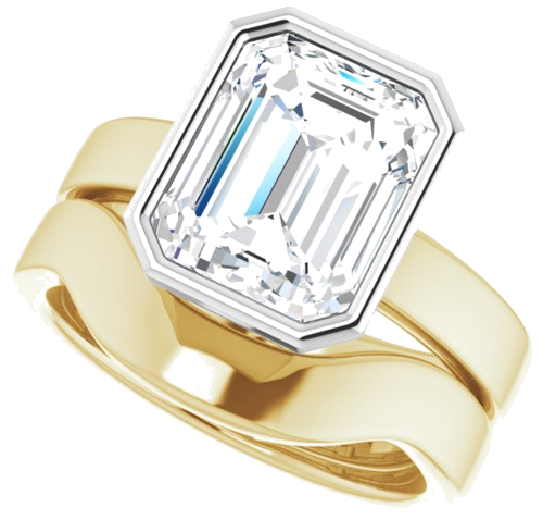 Sužadėtuvių Žiedas „Solitaire“ 585 Baltojo Ir Geltonojo Aukso Emerald 10mm x 8mm (10)