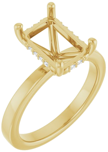 Sužadėtuvių Žiedas „Hidden Halo-Style“ 14k yellow gold Emerald 10mm x 7mm (1)