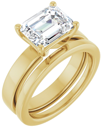 14K Yellow 9x7 mm Emerald Solitaire Engagement Ring Mounting (6)