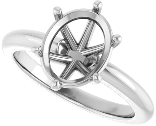 Sužadėtuvių Žiedas 14k white gold Oval 10mm x 8mm (5)