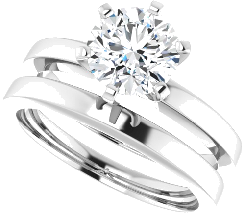 14K White 7 mm Round Solitaire Engagement Ring Mounting (10)