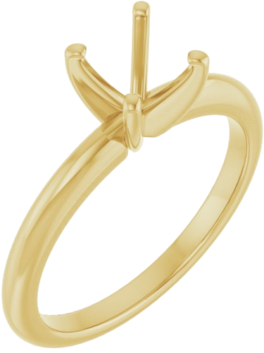 18K Yellow  6.5 mm Round Solitaire Engagement Ring Mounting (1)