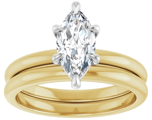 Sužadėtuvių Žiedas „Claw-Prong“ 14k yellow/white gold Marquise 10mm x 5mm (8)