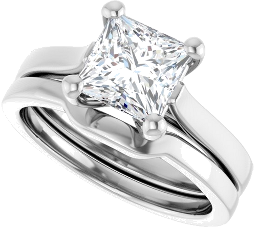 Sužadėtuvių Žiedas 14k white gold Square 6.5mm (10)