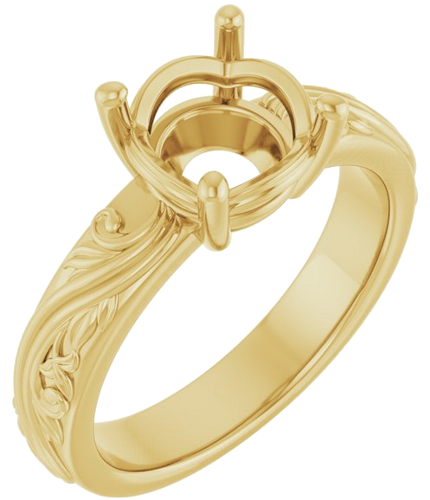 Sužadėtuvių Žiedas „Solitaire Sculptural“ 14k yellow gold Round 8.2mm (1)