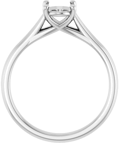 14K White 8x6 mm Oval Solitaire Engagement Ring Mounting (2)