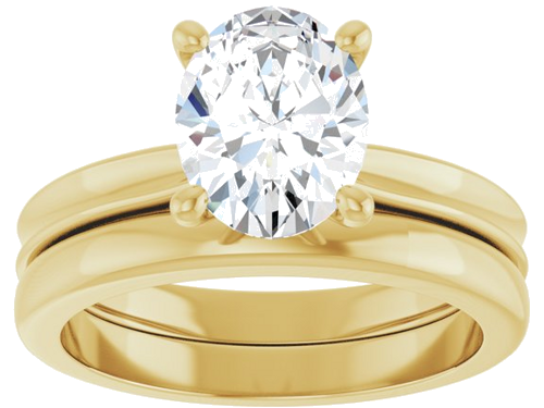 Sužadėtuvių Žiedas 14k yellow gold Oval 9mm x 7mm (8)