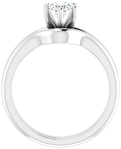 Sužadėtuvių Žiedas „Solitaire“ 585 Baltojo Aukso Oval 7mm x 5mm (7)