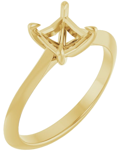 Sužadėtuvių Žiedas „Claw-Prong Solitaire“ 14k yellow gold Square 5mm (1)