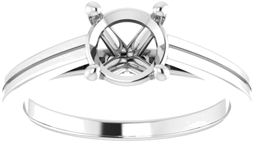 Sužadėtuvių Žiedas „Solitaire“ 14k white gold Round 6.5mm (3)