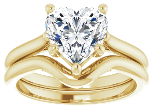 Sužadėtuvių Žiedas „Solitaire“ 14k yellow gold Heart 8mm (8)