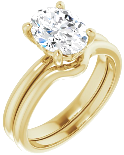 14K Yellow 9x7 mm Oval Solitaire Engagement Ring Mounting (6)