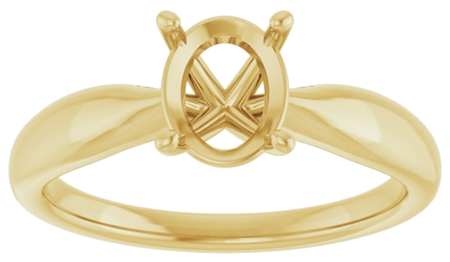 14K Yellow  8x6 mm Oval Solitaire Engagement Ring Mounting (3)