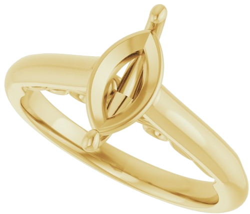 Sužadėtuvių Žiedas „Sculptural“ 14k yellow gold Marquise 10mm x 5mm (5)