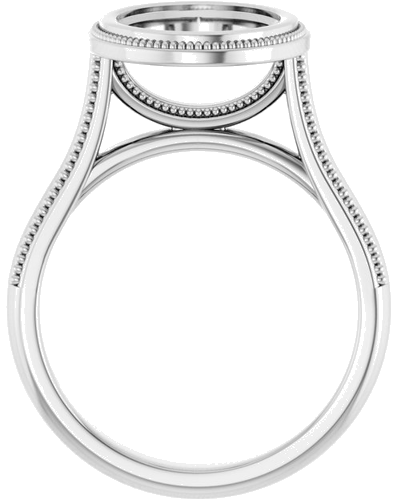 14K White 11x9 mm Oval Solitaire Engagement Ring Mounting (1)