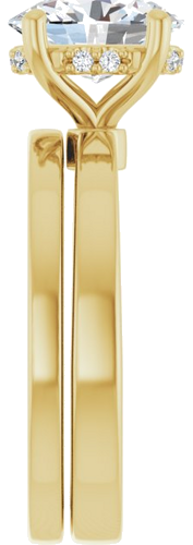 Sužadėtuvių Žiedas „Hidden Halo-Style“ 14k yellow gold Oval 9mm x 7mm (9)