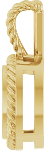 Pakabukas „Rope Bezel-Set Solitaire“ 14k yellow gold Cushion 7mm (3)