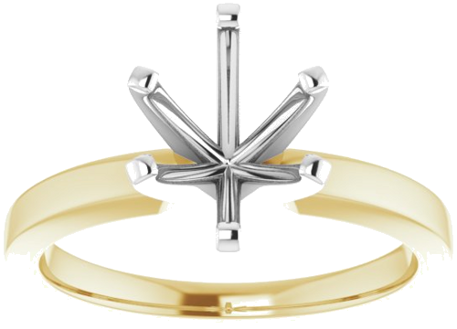 14K Yellow White 9x7 mm Oval Solitaire Engagement Ring Mounting (3)