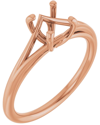 Sužadėtuvių Žiedas „Solitaire“ 14k rose gold Round 6.5mm (1)