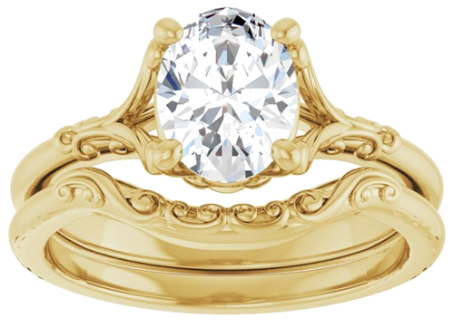 Sužadėtuvių Žiedas „Solitaire“ 417 Geltonojo Aukso Oval 8mm x 6mm (8)
