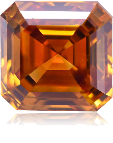 1.28 carat Fancy Deep Brownish Yellowish Orange-SI1 Natūralus Asscher Deimantas (1)