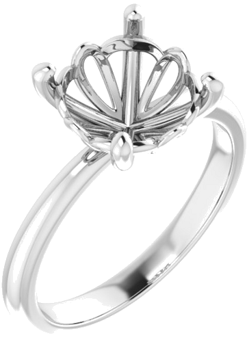 Sužadėtuvių Žiedas „Solitaire“ 585 Baltojo Aukso Round 9.4mm (1)