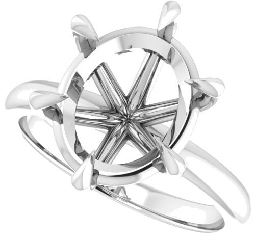 Sužadėtuvių Žiedas „Solitaire“ 585 Baltojo Aukso Oval 12mm x 10mm (5)