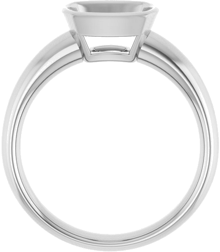 Sužadėtuvių Žiedas „Bezel-Set Solitaire“ 10k white gold Cushion 8mm (2)