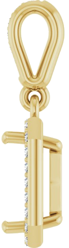 Pakabukas „Accented Halo-Style“ 14k yellow gold Emerald 8mm x 6mm (3)