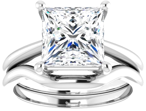 Sužadėtuvių Žiedas „Solitaire“ 950 Platinos Square 8mm (8)