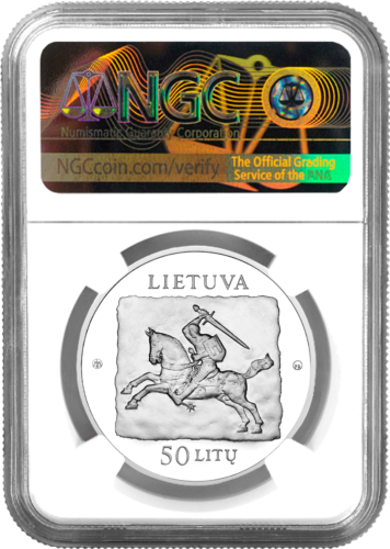 2013 The 600th Anniversary of Samogitian Baptism Lithuania 50 litas silver coin PF 70 ULTRA CAMEO (2)