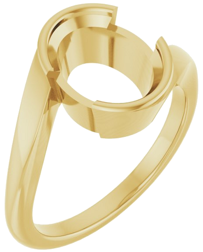 Sužadėtuvių Žiedas „Half-Bezel Solitaire“ 14k yellow gold Oval 10mm x 8mm (1)