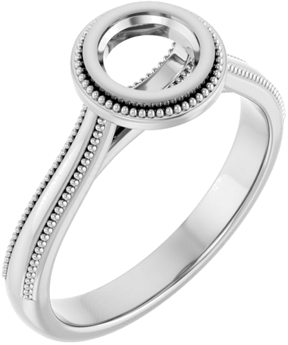 Sužadėtuvių Žiedas „Bezel-Set Solitaire“ 14k white gold Round 5.5mm (1)