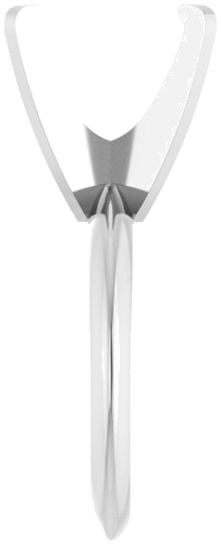 14K White 12x10 mm Oval Solitaire Engagement Ring Mounting (4)