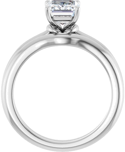 Sužadėtuvių Žiedas „Solitaire“ 14k white gold Emerald 8mm x 6mm (7)