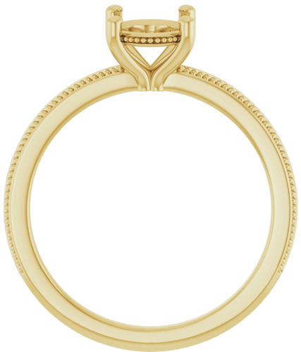 Sužadėtuvių Žiedas „Solitaire Milgrain“ 14k yellow gold Oval 8mm x 6mm (2)