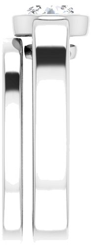 Sužadėtuvių Žiedas „Bezel-Set Solitaire“ 585 Baltojo Aukso Round 6.5mm (9)