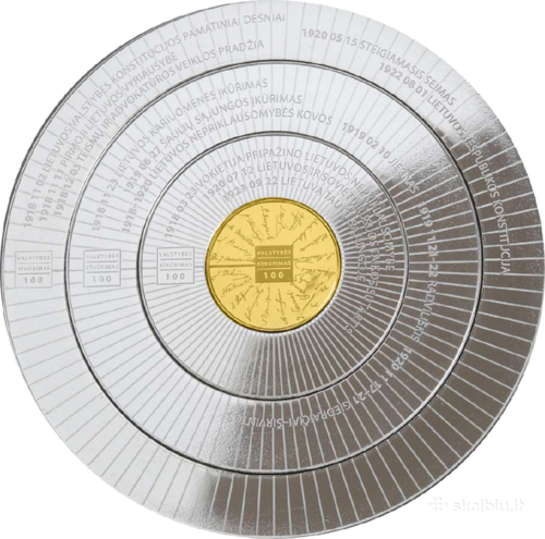 2018 Lithuania Restoration of the State Independence gold and silver coins (2)