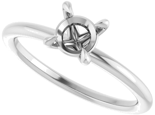Sužadėtuvių Žiedas „Claw-Prong Solitaire“ 14k white gold Round 5.8mm (5)