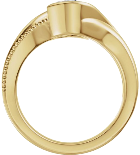 Sužadėtuvių Žiedas „Milgrain Half Bezel Bypass Solitaire“ 14k yellow gold Oval 10.5mm x 7.3mm (2)
