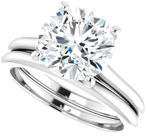 14K White 9 mm Round Solitaire Engagement Ring Mounting (10)