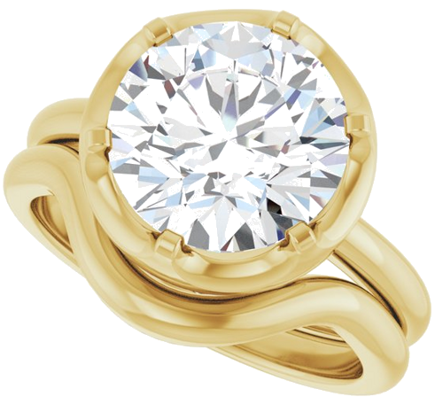 Sužadėtuvių Žiedas „Solitaire“ 14k yellow gold Round 10mm (10)