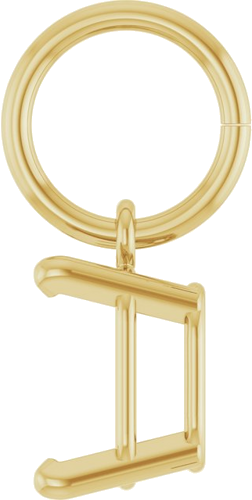 Pakabukas „Solitaire Charm“ 10k yellow gold Emerald 6mm x 4mm (3)
