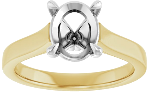 Sužadėtuvių Žiedas „Claw-Prong“ 14k yellow/white gold Oval 9mm x 7mm (3)