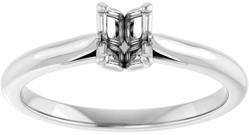 Sužadėtuvių Žiedas „Solitaire“ 14k white gold Oval 6mm x 4mm (3)