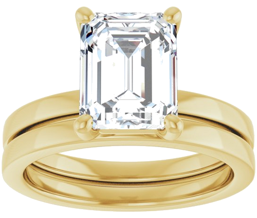 Sužadėtuvių Žiedas „Solitaire“ 14k yellow gold Emerald 9mm x 7mm (8)